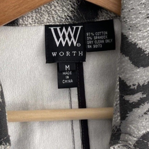 WORTH NEW YORK • Silver Gray Zebra Print Trench Coat - Picture 6 of 8